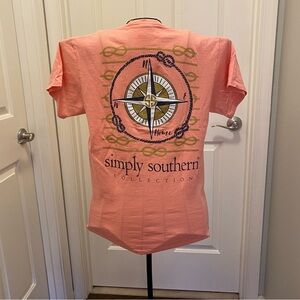 Simply Southern Pink Compass T-Shirt, size M